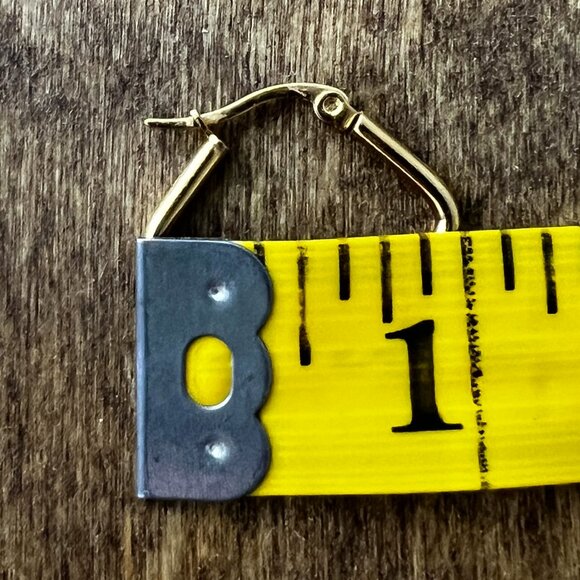 Gold Plated Square Earrings - Picture 3 of 4